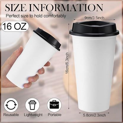 Honeydak 45 Pack 16 oz Reusable Coffee Cups - Image 4