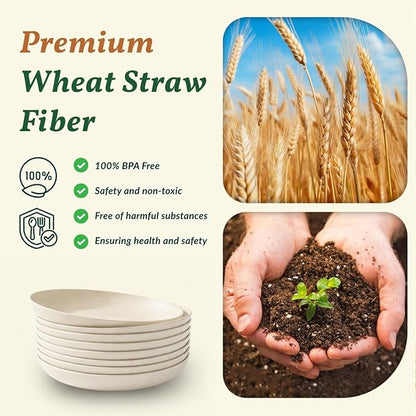 Plastic Dinner Plates, Wheat Straw Plates 11 Inch, Lightweight Unbreakable - Image 3