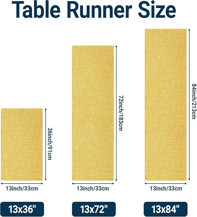 Q&J Fabric Co. Linen-Textured Table Runner 1 Pack 13x36 Inch Gold | Polyester - Image 6