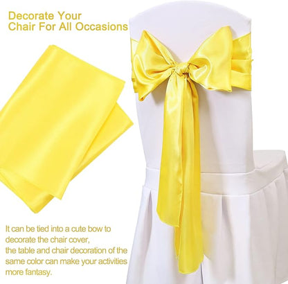Yellow Satin Table Runners 10 Pack 12x108 inch Silk Smooth Fabric | Bright - Image 4