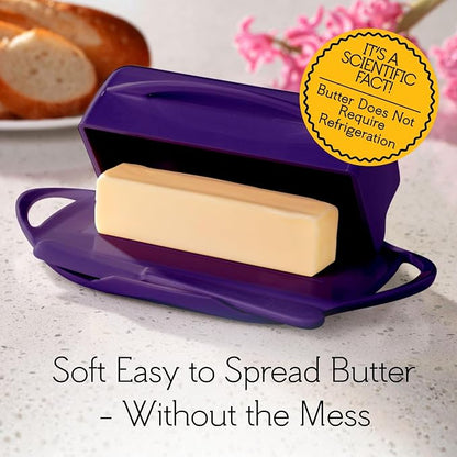 Flip Top Butter Dish with Attached Lid & Matching Knife, 2 Pack - Image 5