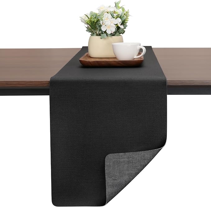 Table Runners 94 Inch Long, Dual-Sided Faux Leather Table Runner | Waterproof by Chitomars