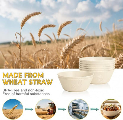 PYRMONT Large Bowls Wheat Straw Bowls 36 Oz Unbreakable Salad Bowls Microwave & - Image 4
