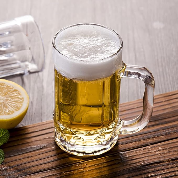 6 Pack Heavy Beer Mugs, Large Beer Glasses - Image 5