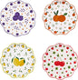 Bico Fruit Pop Scalloped Salad Plates Set of 4, 8.75 Inch Ceramic Dessert Plates for Salad, Appetizer, Side Dishes, Microwave and Dishwasher Safe, Gift for Housewarming and Thanksgiving