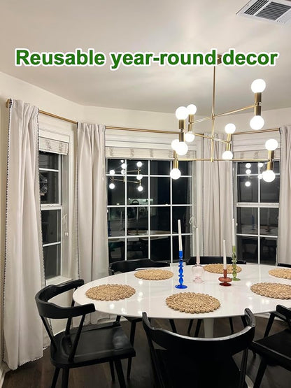 13.8" Set of 4 Round Corn Husk Placemats | Boho Woven Rattan Table Mats | Farmhouse Wicker Spring Plate Chargers Like Water Hyacinth, Seagrass for Wedding, Party, Christmas, Events