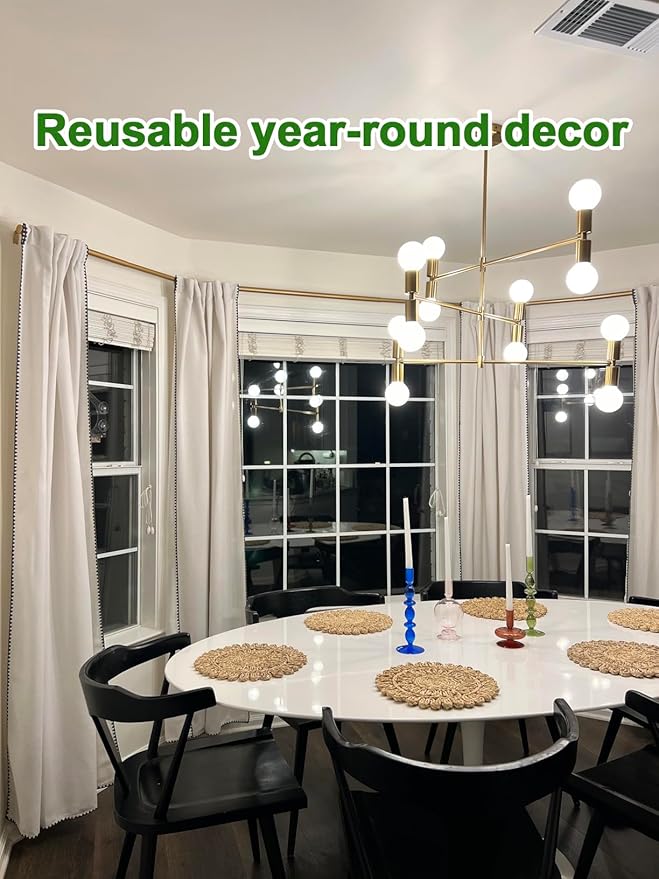 15" Set of 4 Round Corn Husk Placemats | Boho Woven Rattan Table Mats | Farmhouse Wicker Spring Plate Chargers Like Water Hyacinth, Seagrass for Wedding, Party, Christmas, Events