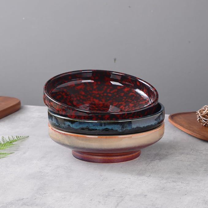 Ceramic Fruit Bowl for Kitchen Counter, Decorative Pedestal Bowl for Table - Image 3