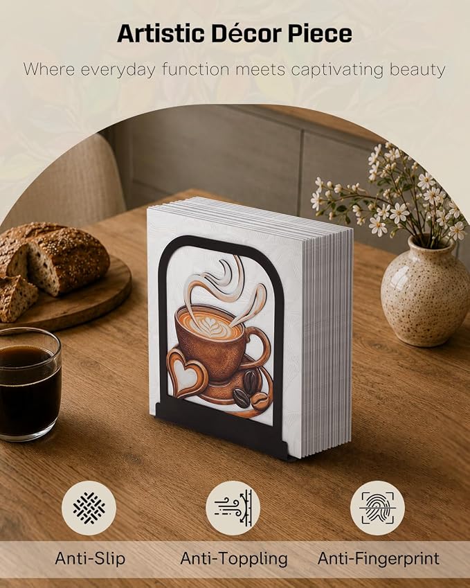 Uniclife Metal Napkin Holder for Table, Upright Standing Napkin Dispenser | - Image 3
