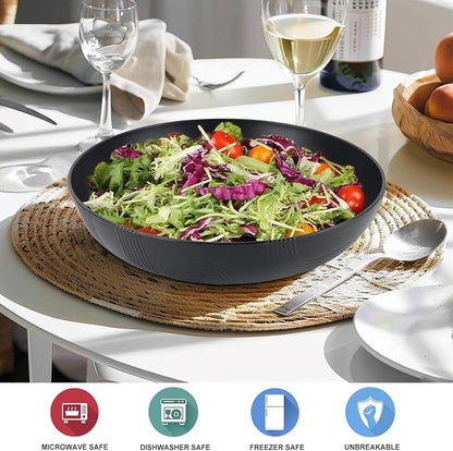 Large salad bowls, 65oz Salad bowls set of 2, Unbreakable Plastic bowls - Image 5