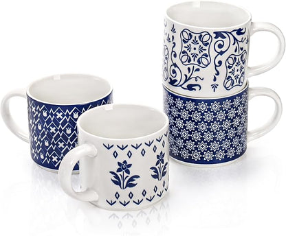 Eorbow 4 Pack Ceramic Coffee Mug Set - Image 3