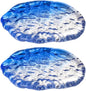 Lead-Free Crystal Glass Round Coasters, Gradient Blue, Durable and Elegant by Boxonly