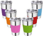 Water Tumbler with Lids, 6 Pack Stainless Steel Spill Proof Reusable Stacking 16oz Drinking Cups with Lids for Kids and Adults
