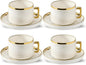 LETAOTAO Cappuccino Cups with Saucers, Coffee Mugs with Gold Trim Set of 4 | by LETAOTAO
