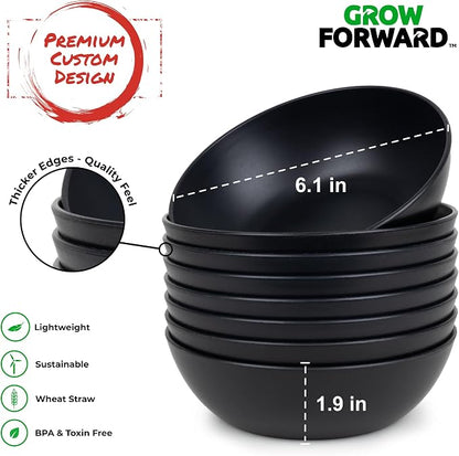 Grow Forward Premium Wheat Straw Bowls Set of 8 - Image 3