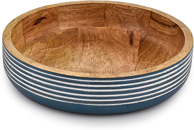 Decorative Bowls Mango Wood for Home Décor Unique Table Centerpieces, Wooden by BHAVATU