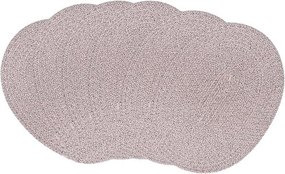 Braided Placemats Set of 6, Cotton Fabric Oval Table Mats Non Slip Washable 16 * 12 inch Oval Place Mats, 6 Pack Mix Brown Rope Woven Placemats