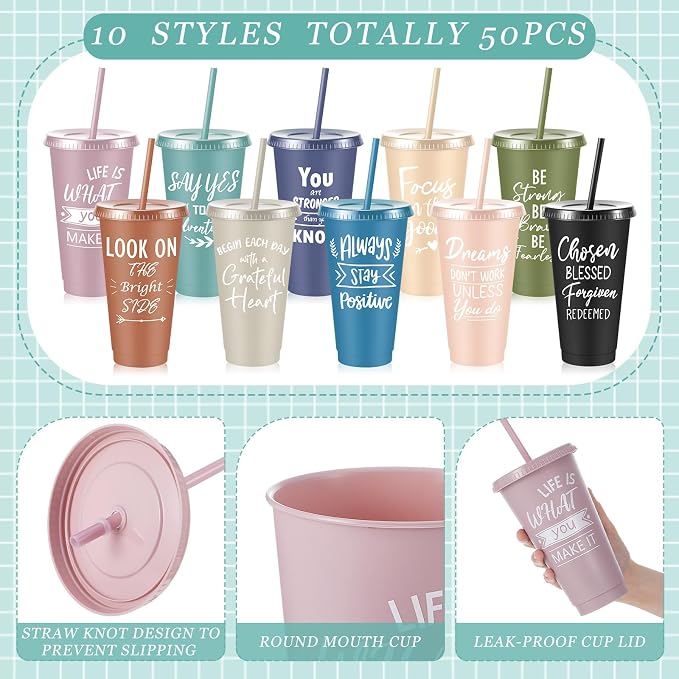Uiifan 50 Pcs Inspirational Cups Bulk - Image 3