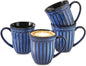 Coffee Mugs Set of 4, 16oz Navy Blue Ceramic Coffee Mug by Tikooere