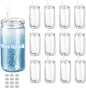 ZONEGRACE 12 Pack 16 oz Acrylic Snow Globe Tumbler Cups, Double Wall Plastic by ZONEGRACE