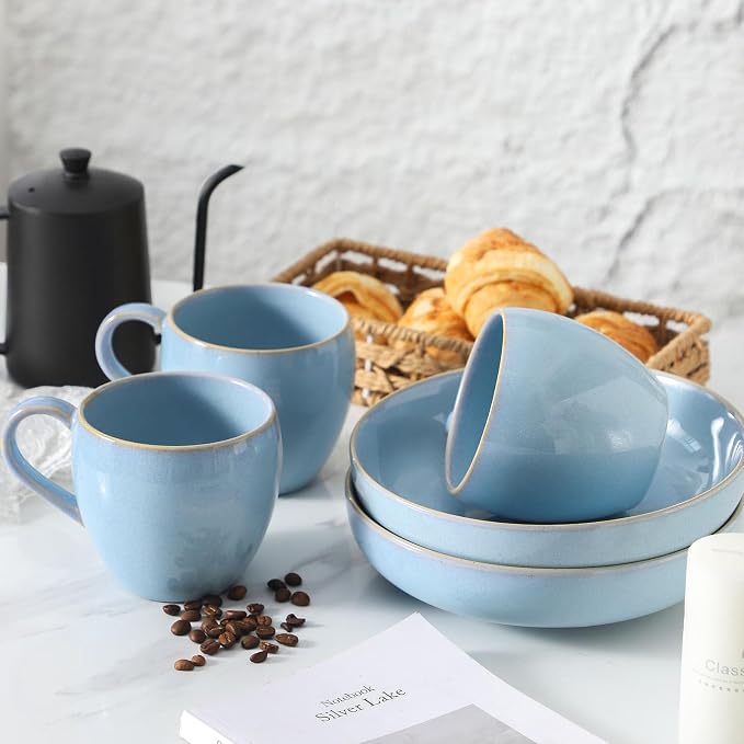 Coffee Mugs Set of 4, Stoneware 16 Oz Coffee Mugs - Image 9