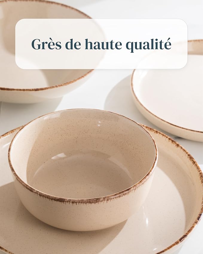 24 Piece Stoneware Dinnerware Set - Image 6
