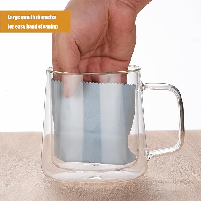 Extra Large Thicken Double Wall Glasses Coffee Mugs Tea Cups set of 2, 24OZ - Image 6