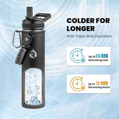 RAYMYLO Insulated Water Bottle 24 oz, Triple Wall Vacuum Stainless Steel | - Image 2