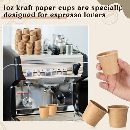 Mini Coffee Cups Disposable Brown Paper Cups Hot or Cold Beverage Cup Mouthwash - Image 6