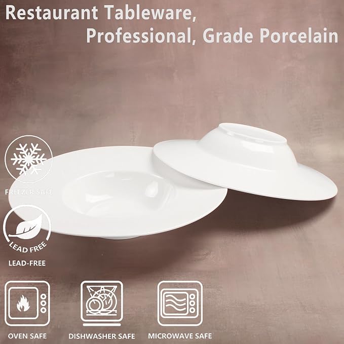 soup bowl, embossed porcelain wide rim bowl, 6 oz, microwave and dishwasher safe - Image 4