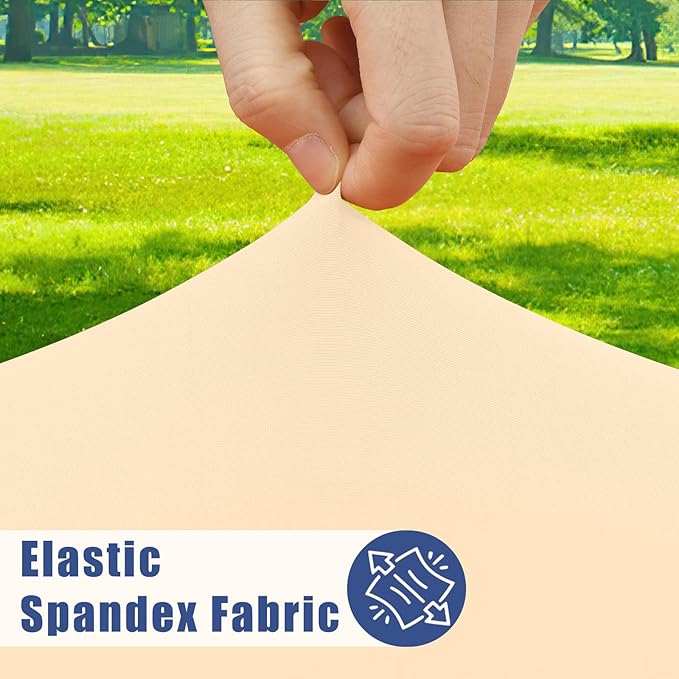 Spandex 4 Foot Rectangle Table Cloth 2 Pack, Elastic Fitted Tablecloths for Picnic, Stretch Washable Patio Table Cover for Outdoor, Camping, Banquet and Parties (Ivory, 30"x48")