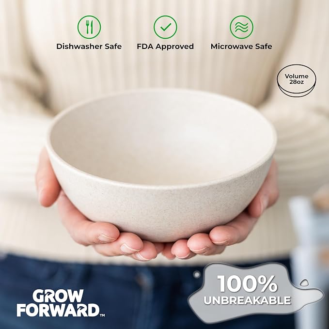 Grow Forward Premium Wheat Straw Bowls Set of 8 - Image 5