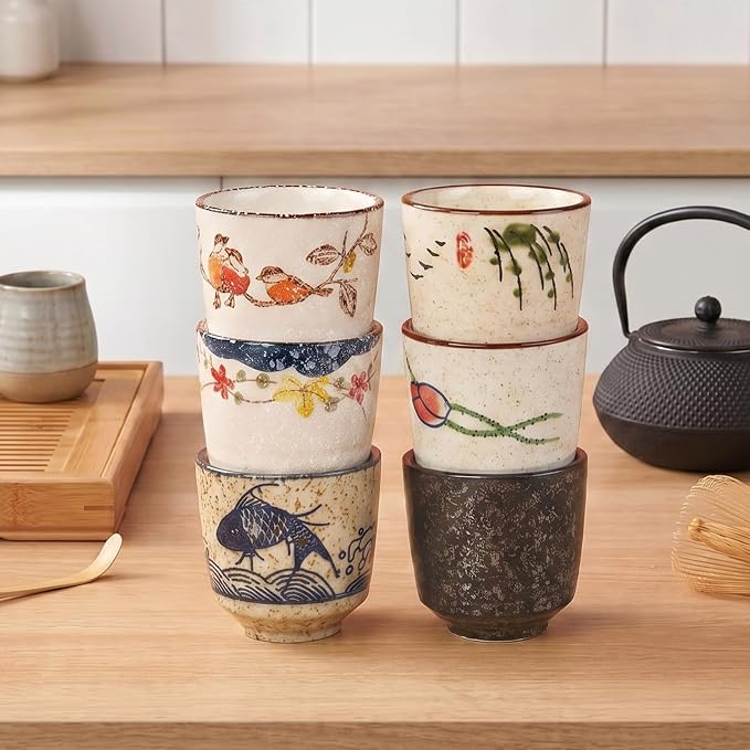 Japanese Tea Cups, Ceramic Matcha Cup, Handless Espresso Cups | 6oz Small - Image 8