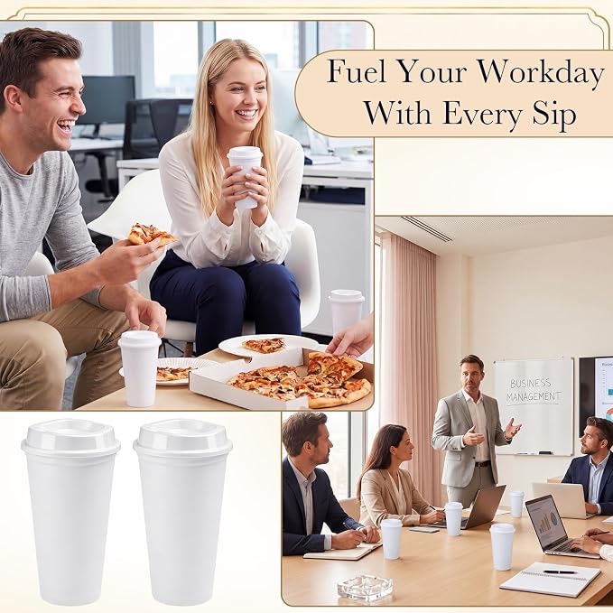 Honeydak 45 Pack 16 oz Reusable Coffee Cups - Image 5