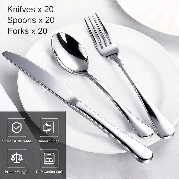60-Piece Silverware Set for 20 - Image 2