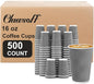 500 Pack 16 oz Disposable Coffee Cups No Lids, Insulated Ripple Wall Paper Coffee Cups 16oz for Hot Chocolate Tea Home Travel Office (Grey)