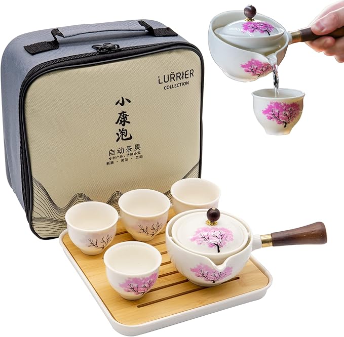LURRIER Porcelain Chinese Gongfu Tea Set, Portable Teapot Set by LURRIERUS