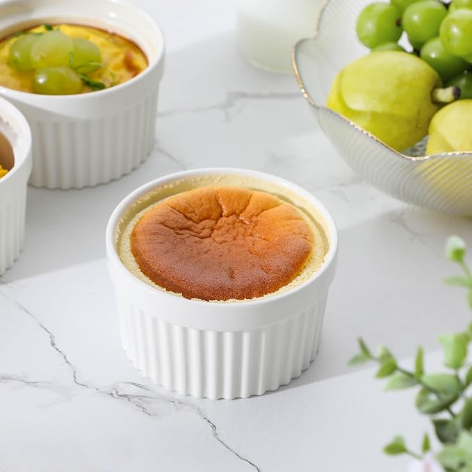 MALACASA Ramekins 12 oz Oven Safe, Porcelain Creme Brulee Ramekins Pudding - Image 7