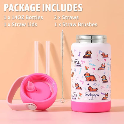 rockpapa 14 oz Kids Insulated Water Bottle，Stainless Steel Toddler Cups - Image 6