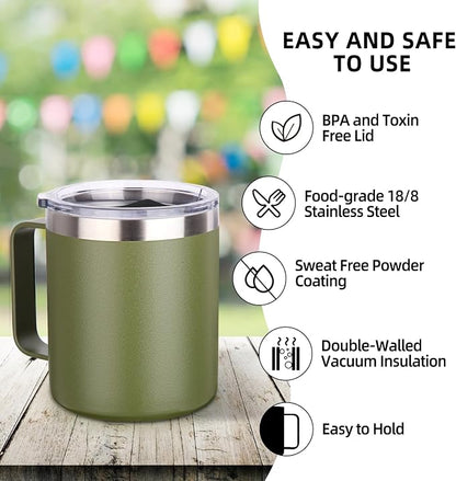Volhoply 14oz Insulated Stainless Steel Coffee Mug - Image 4