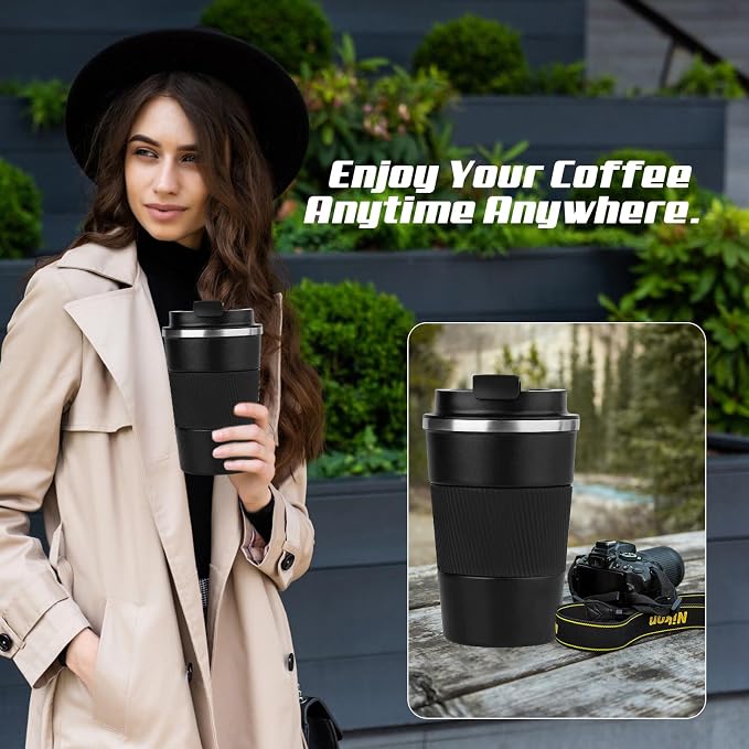 Vacuum Insulated Stainless Steel Travel Coffee Mug, Leak Proof Cup - Image 6
