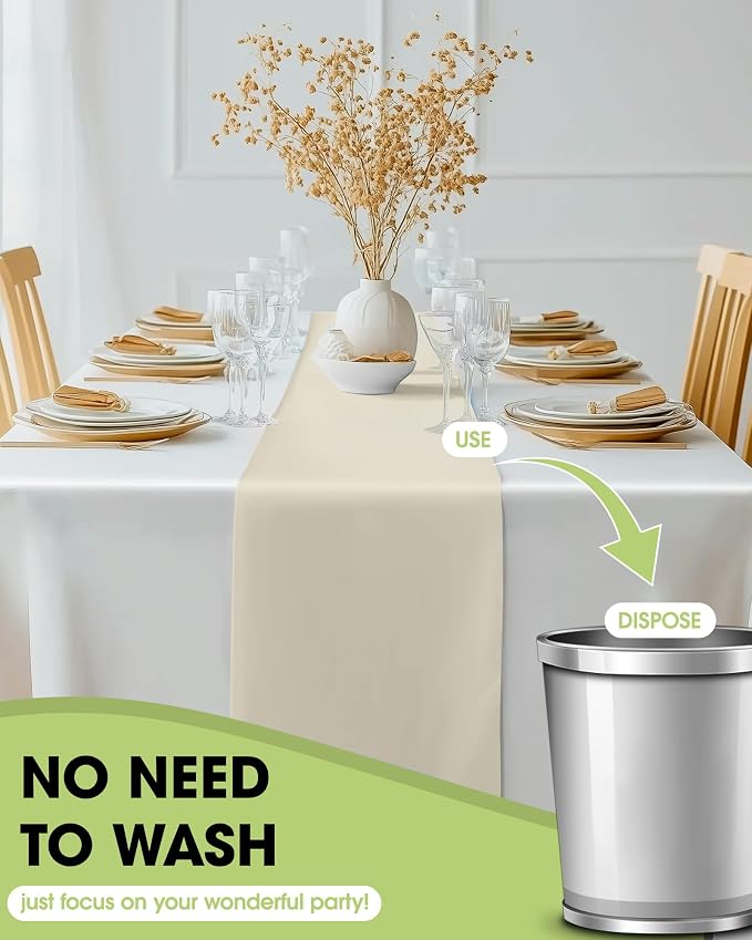 Pureegg Plastic Table Runners Disposable 12 Pack, 14 x 108 Inch Table Runner - Image 4