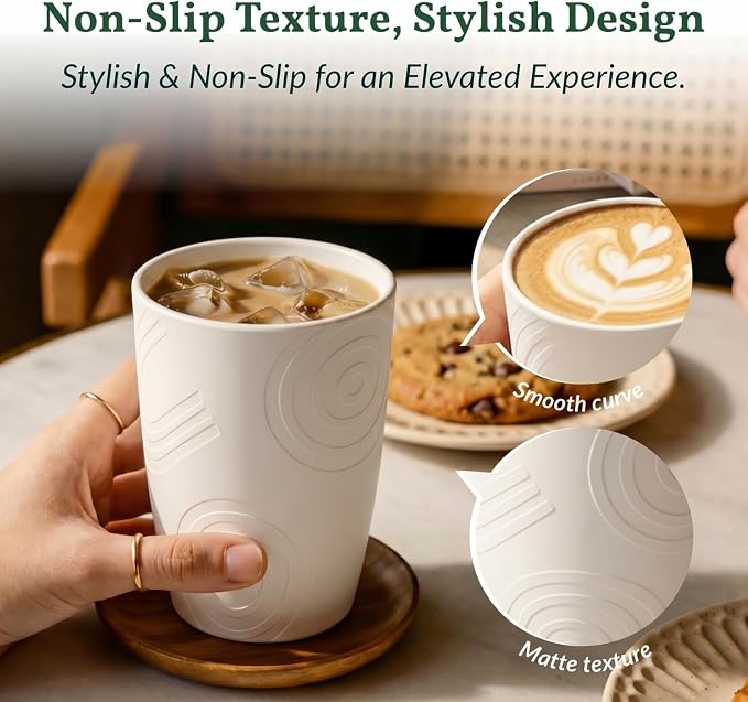 Homienly Kitchen Cups 12 OZ Wheat Straw Drinking Glasses–Unbreakable, - Image 3