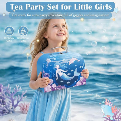 iAOVUEBY Tea Party Set for Little Girls, Kids Pretend Play Kitchen Toys - Image 7