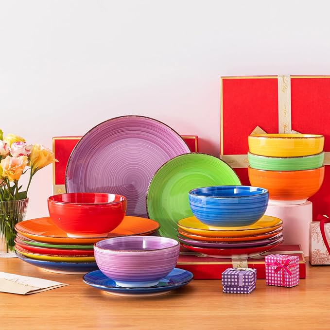 vancasso Bonita Dinnerware Set Multicolor Stoneware 18 Pieces Service - Image 8