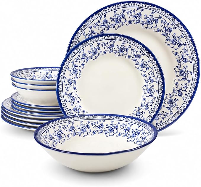 Royal 12-Piece Porcelain Dinnerware Set by TudorEngland