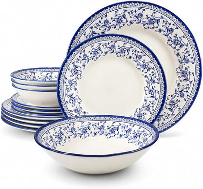 Royal 12-Piece Porcelain Dinnerware Set by TudorEngland