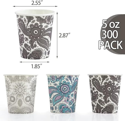Clawsoff 300 Pack 5 oz Paper Cups Small Disposable Mouthwash Bathroom Cups | - Image 2