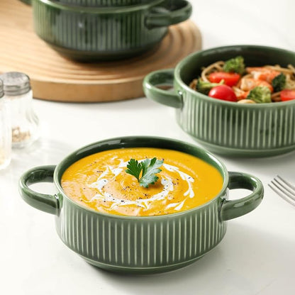 Soup Bowls with Handles, 23 oz French Onion Soup Crocks, Stackable Soup Bowl - Image 6