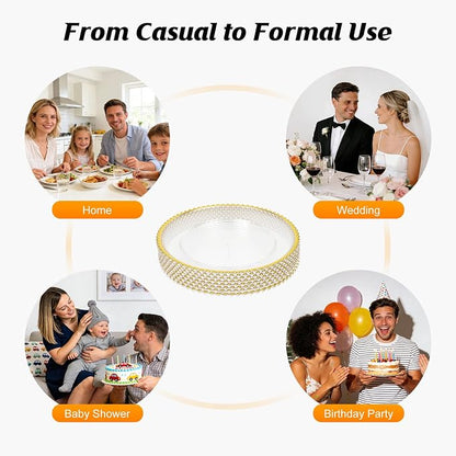 Pack of 25 round dinner plates, Reusable Decorative Dinner Plates - Image 7